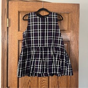 Zara Peplum Gingham Tie Back Top